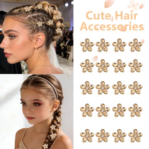 Mini Pinzas de Pelo Cristal con Flores - 20 Pzs miniatura 3