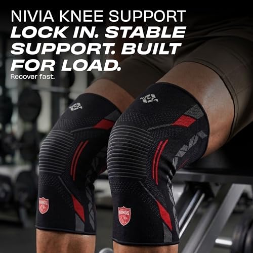 Image of Nivia Knitted Knee Support, for Men, for Gym, Knee Sleeves, Knee Braces Pair for Sports & Workout, Knee Cap, Knee Compression Knee Supporter for Exercise, Running, Cycling