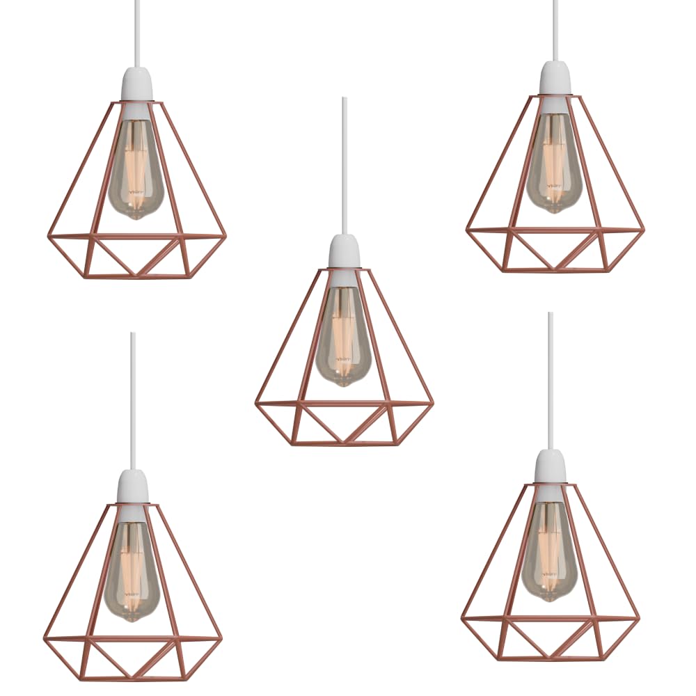 DC Voltage 5 Pack Ceiling Light Wire Basket Metal Basket Pendant Lighting Ceiling Light Shade lamp Shades Ceiling for Indoor Pendant Lights Ceiling Fitting Light fixtures