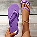 Womens Flip Flops Fashion Solid Non Slip Lightweight Comfortable Soft Footbed Beach Rubber Thong Casual Sandals (Purple, 7.5)