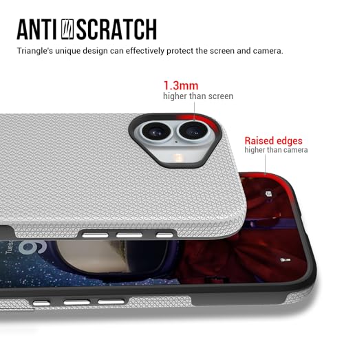 Image of NOXO Ultra-Hybrid Triangle Back Case Cover for iPhone 17, | Shockproof Design | Camera Protection | Soft TPU & Rugged PC | Bumper Case Cover for iPhone 17, (Frost White)