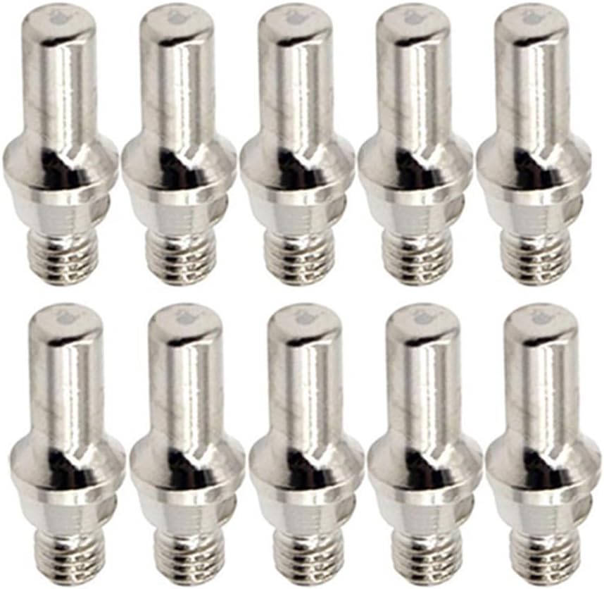 10-Pack Plasma Cutter Electrodes for PT-60, PT-40, IPT60, IPT-40 Torch Consumables, 25A Cutting Current, Silver Metal Tips