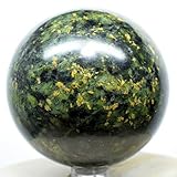 2.5' Peruvian Nephrite Green Inca Jade Sphere Natural Sparkling Crystal Decor Ball Polished Mineral...