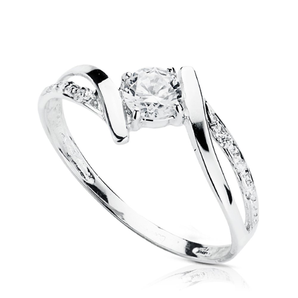 Alda Joyeros Solitario Oro Blanco 18 kilates Davinze Anillo de Compromiso Boda