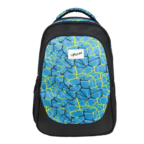 Image of F Gear Panya Black Blue Nested 21L School Backpack|Three Spacious Compartment with Water bottle holder|Lightweight and durable|Comfortable to Carry|Stylish Backpack