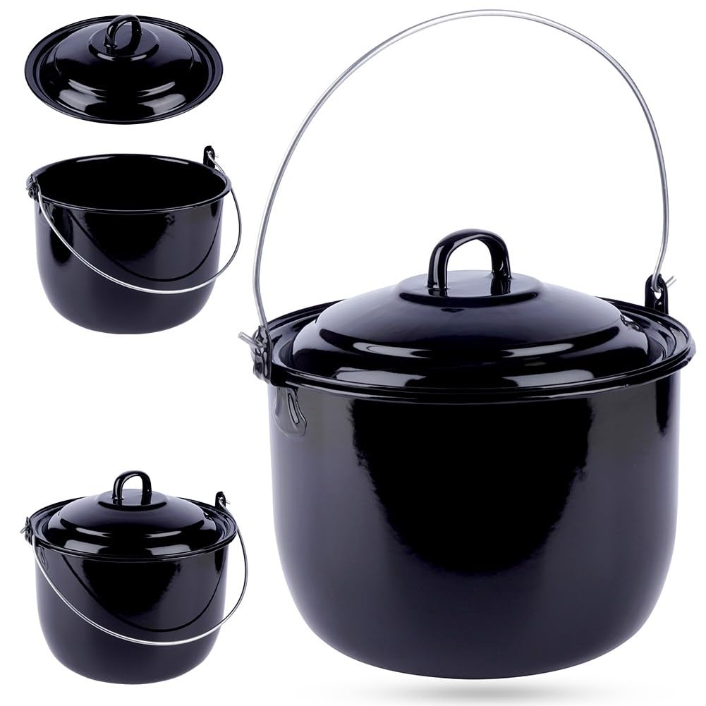 SOUK ONE Hongaarse Goulashpan Visketel Geëmailleerde Ketel voor Goulashpan voor Draaibare Grill (Ketel 6 L
