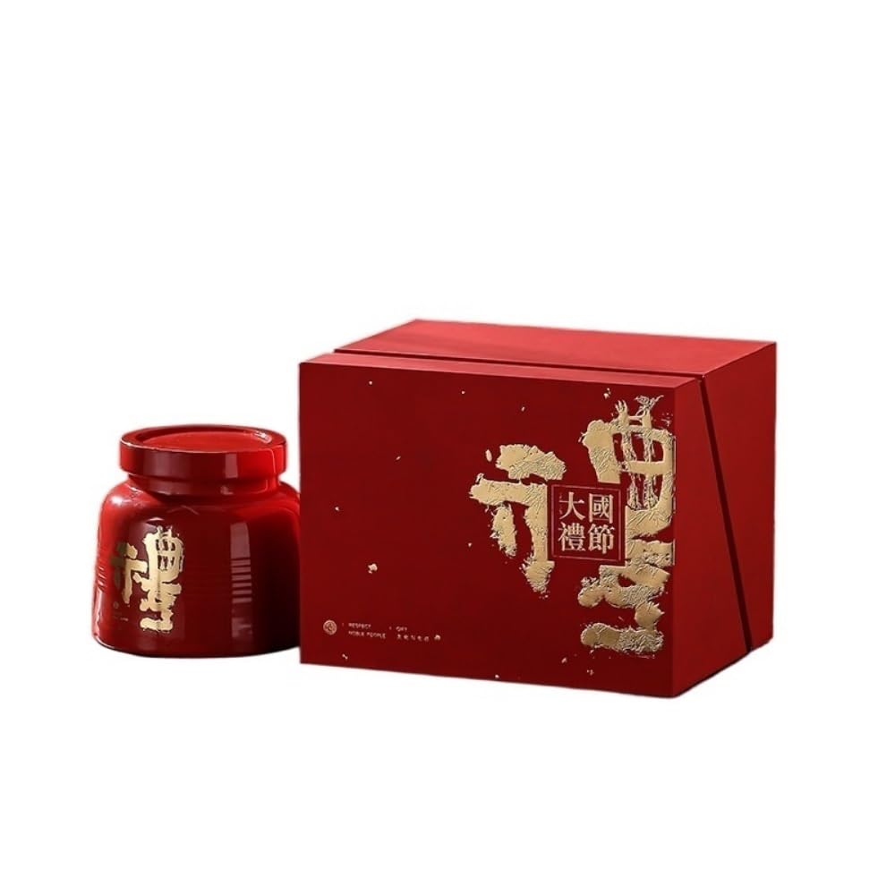 Tea Coffee Sugar Canisters Keramik Bulk Tee Lagerung Topf Küche Kräuter Lagerung Topf Siegelglas Teeservice Doppeltopf Geschenkbox Set Küchendosen (C,Single Tank)
