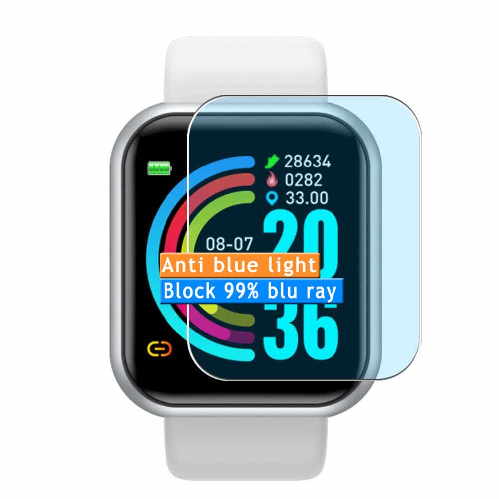 Vaxson 3-Pack Anti Blue Light Screen Protector, compatible with Adhope Y68 1.3" Smartwatch smart watch, TPU Guard Film Protectors Sticker [NOT Tempered Glass] New