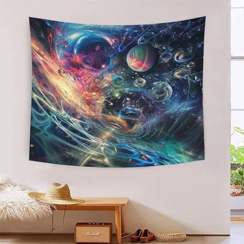 Tapisserie murale effet 3D ciel étoilé grand format 180x230 cm BBQYNVKJR