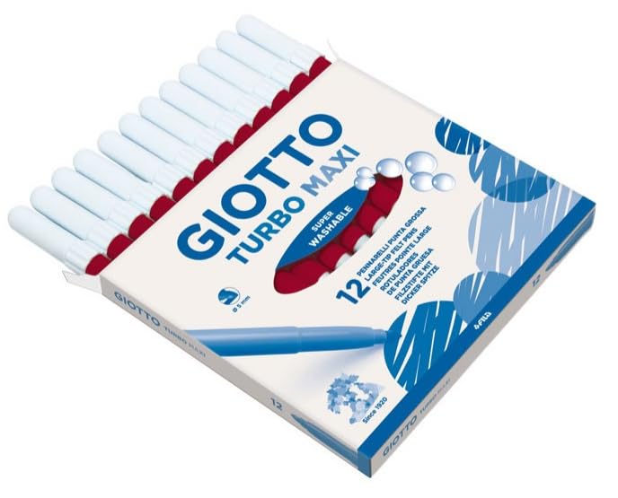 Giotto F456012 Turbo Maxi Marcador, Rojo Carmesí, Caja de 12