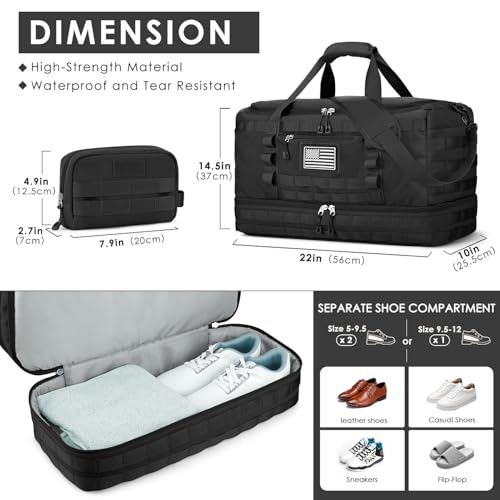 Image of Travel Bag for Men Women, Large Gym Bag & Tactical Duffle Bags for Travel