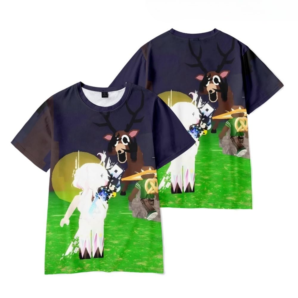 Hzsyc Boys A Kids 99 Nights In The Forest 3D Figure Printed Sweatshirt Shirt For Fans Gift 99 Nights In The Forest T-Shirt (,9-10Years)