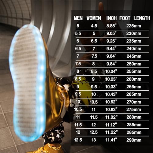 Image of IGxx LED Light Up Shoes for Men USB Recharging High Top LED Sneakers Women Kids