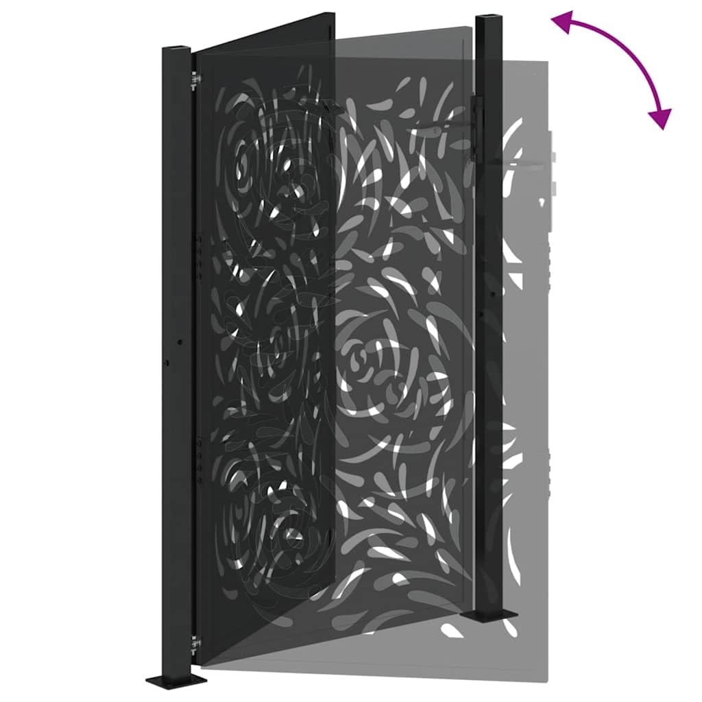vidaXL Cancello Giardino Nero 100x150 cm in Acciaio Design a Fiamma, cancello della Recinzione, cancello Esterno, cancello del Metallo
