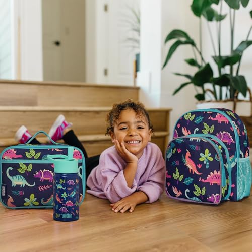 Image of Wildkin 12 Inch Toddler Backpack for Kids, Dino Pals | Ages 3-7, insulated front pocket - coordinates with matching Wildkin nap mats and water bottles