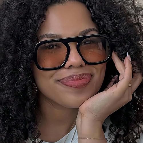 Retro Square Aviator Sunglasses for Women Men Trendy Brown Tortoise Sunglasses 70s Hexagon Designer Tinted Glasses3