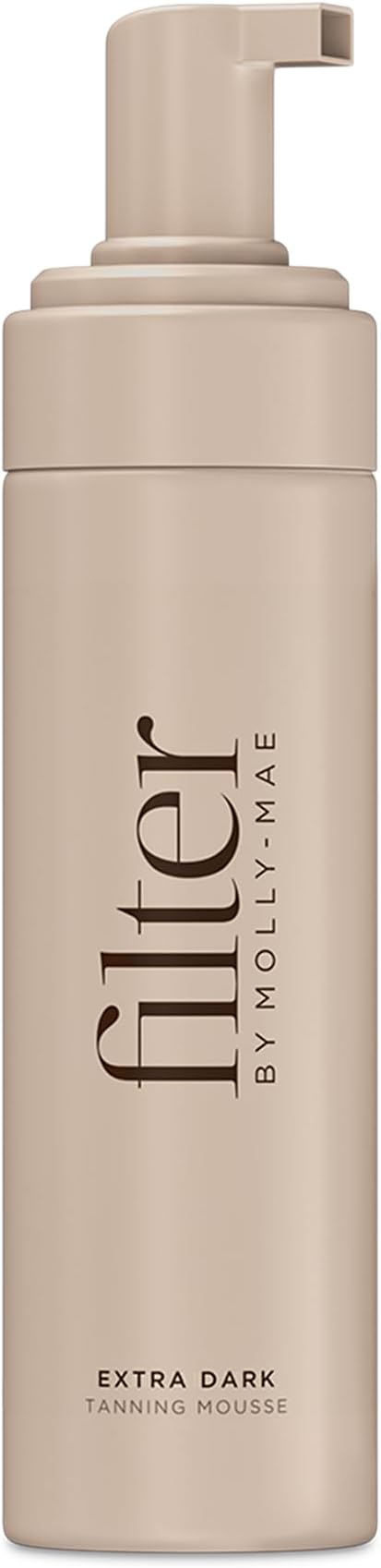 Filter by Molly-Mae Tanning Mousse | Extra Dark Shade | Streak Free Self Tan Foam | Deep Colour, Fast Developing, Skin Friendly and Moisturising Tanner with Easy Application | Cruelty Free | 200ml