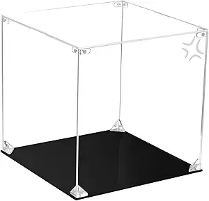 CHILLCASE Clear Acrylic Display Case with Meaningful Engraving Design,Self-Assembled Display Box,Dust-Proof Showcase for Action Figures Collectibles(Angry,9.8×9.8×9.8 inch