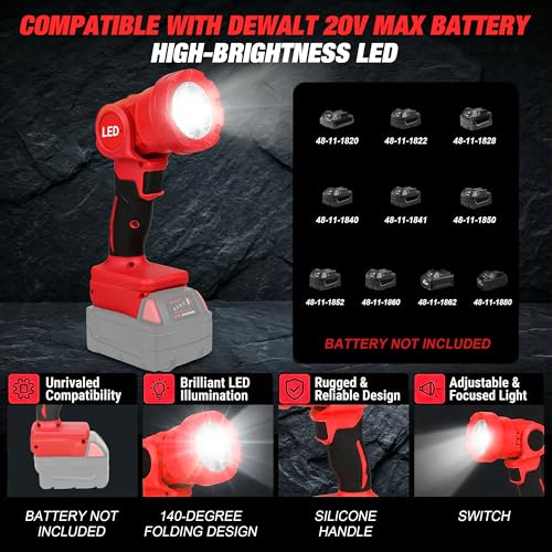 Lampe de poche sans fil rotative 140 degrés éclairage grand angle 9 LED