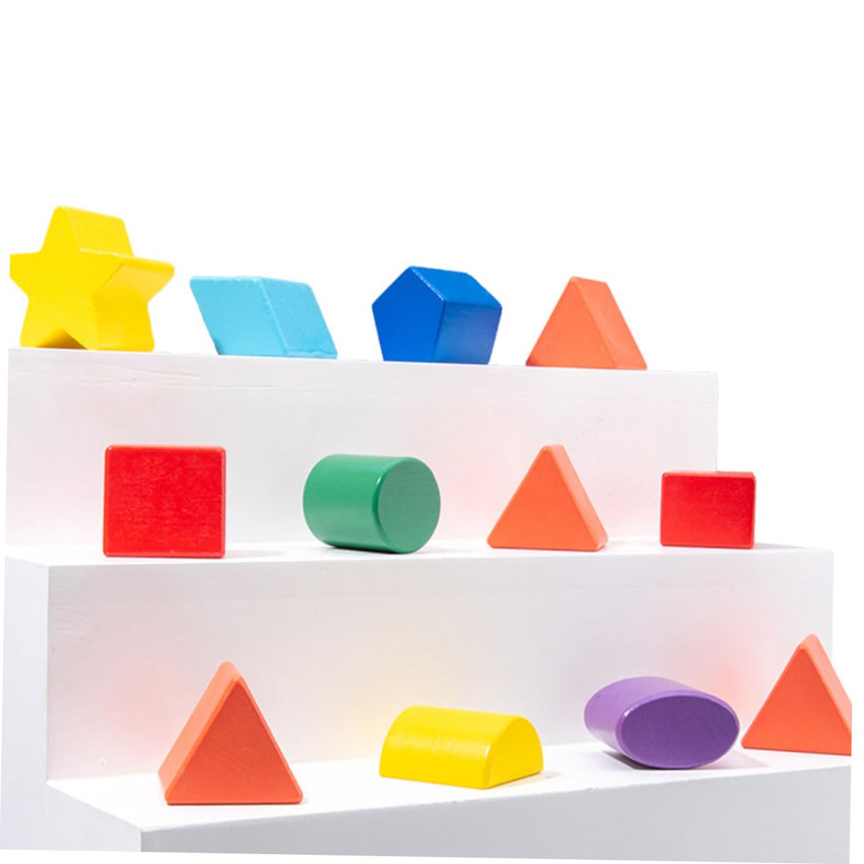 FRCOLOR Caja de Bloques de Construcción de Madera Premium con Juguete Educativo de Clasificación de Formas para Desarrollo de Habilidades Motoras y Rompecabezas Montessori