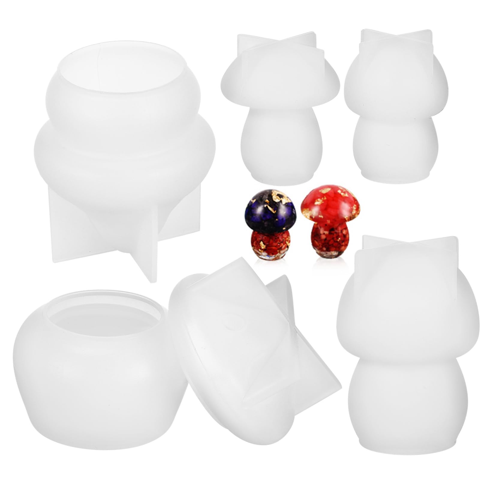 OSALADI 3 Set Stampo Silicone Per Creare Barattoli Decorativi E Pratici Stampo Silicone Flessibile Per Diy E Epossidica Mold Per Barattoli Unici E Stile Moderno 5 Pezzi*3