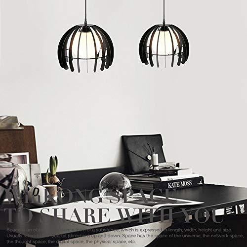 Plafonnier suspension créatif creux en métal noir avec tête unique E27