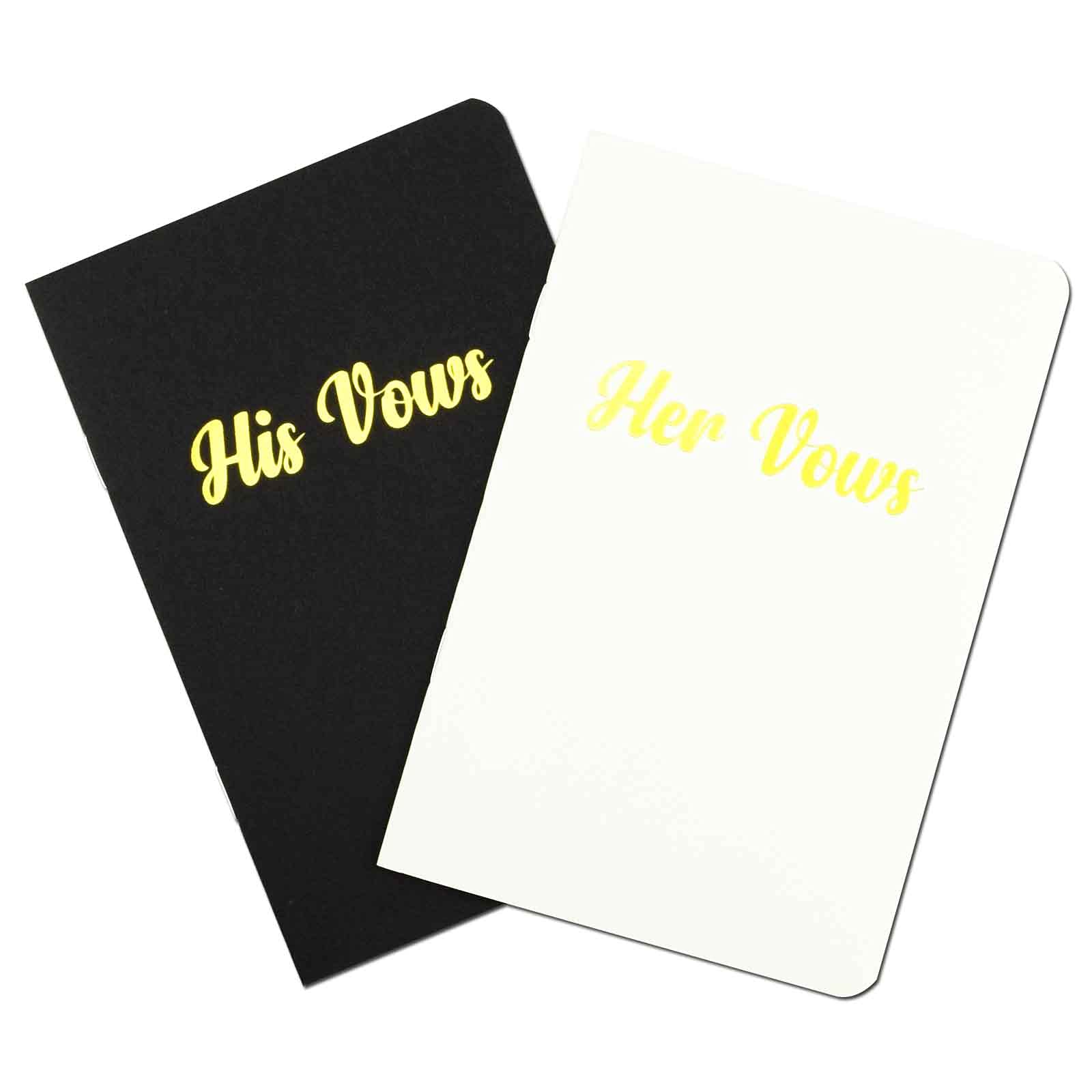 His and Her Vow Books for Wedding - Gold Wedding Keepsake Gifts Set of 2, Exquisite Books for Newly Couples