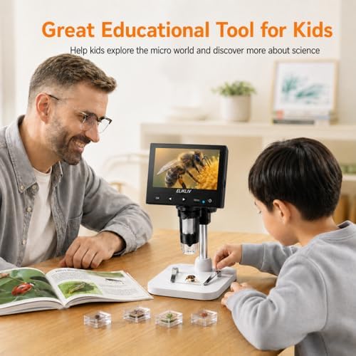 Elikliv Microscope, LCD Digital Coin Microscope 1000x, Coin Magnifier with 8 Adjustable LED Lights, PC View Compatible with Windows/MacBook, EDM4, 4.3-Inch - View 8