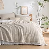 Bedsure Quilts King Size - King Quilt Bedding Set Bedspread Coverlet Comforter, Lightweight Neutral Striped Bedding, 3-Piece Set with 106'x96' Coverlet & 2 Pillow Shams, All-Season Soft Microfiber