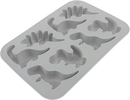 Miniatura 6 de Gadpiparty Molde de silicona para dinosaurio, bandeja azul, molde de mantequilla, bandeja para muffins, molde para hacer jabón, cortador de