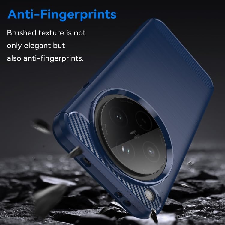 Image of SkyTree Case Compatible with Oppo Find X8 5G, Perfect Fitting Hybrid Edge to Edge Side Protection Carbon Fiber Back Cover for Oppo Find X8 5G - Blue