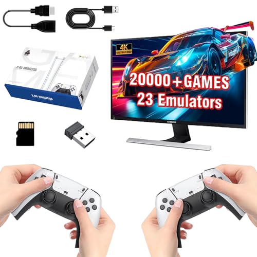 Retro Game Console, Retro Game Stick with Built-in 20000+ Games, 4K HDMI Output and Daul 2.4GHz Controller, Plug and Play Video Games for TV