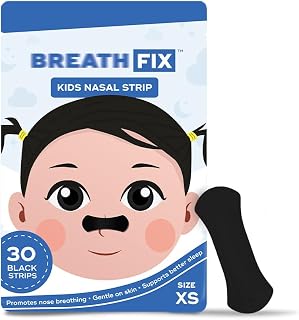BREATH FIX Kids Extra Small size (Ages 5-12) Black Nasal Strips | Non-Magnetic | Enhances Sleep & Athletic Performance | O... Price In India