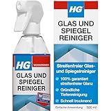 HG Glas- & Spiegelreiniger, streifenfreier Glasreiniger, entfernt schnell Fett & Schmutz von Fenstern und Oberflächen, Sprühflasche - 500 ml