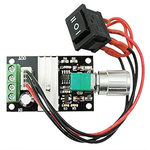 uniquegoods 6V 12V 24V 28V 3A 80W DC Motor Speed Controller (PWM) Speed Adjustable Reversible Switch 1203BB DC Motor Driver Reversing