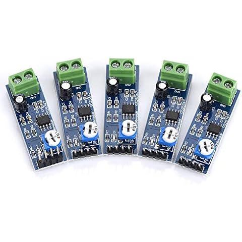 5Pcs 200 Times Gain Audio Amplifier Board 5V-12V Audio Amplifier Module LM386 Power Amplifier Board for Arduino Ek1236 L1P8 Cover