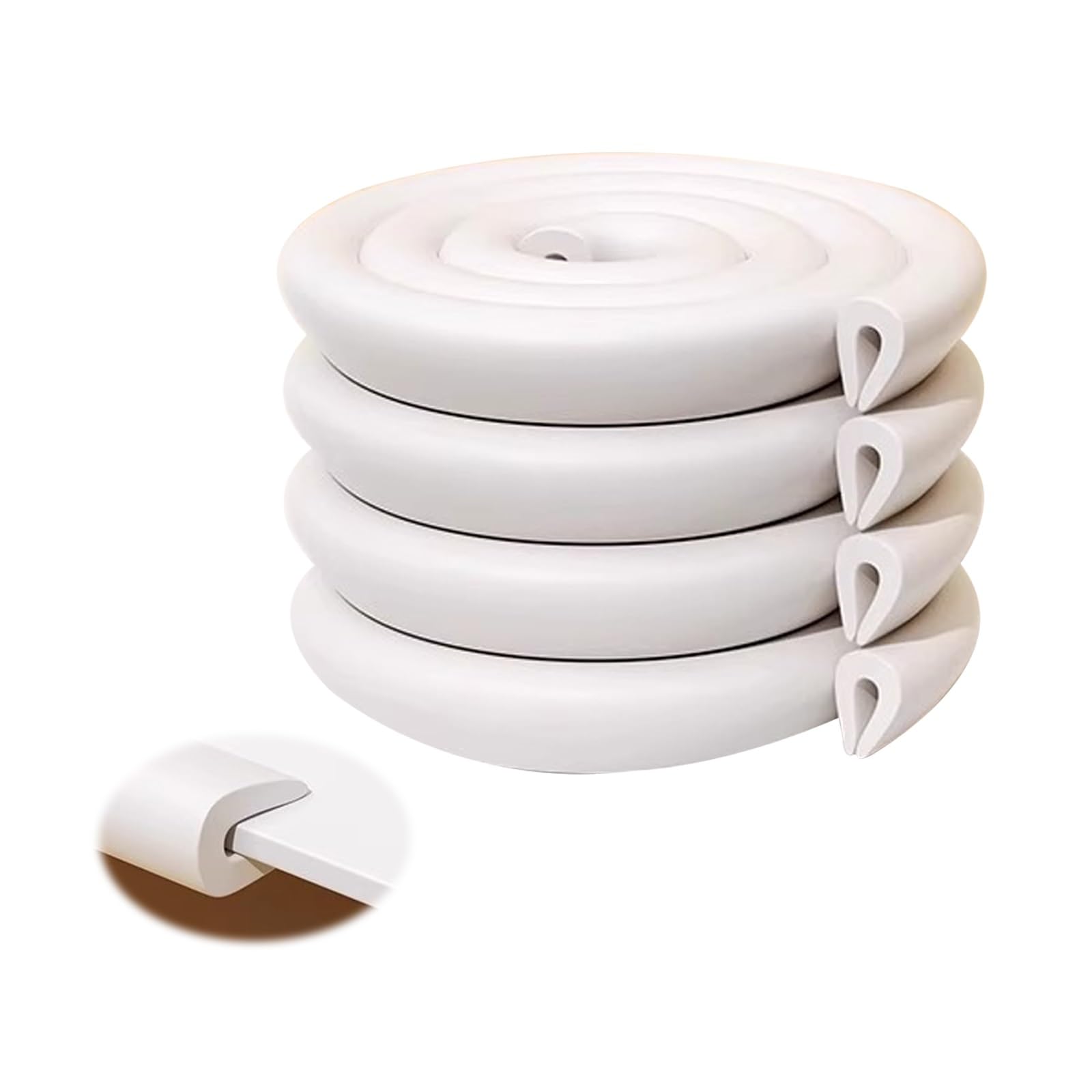 Protector De Bordes De Esquina: Juego De Protección Infantil, Protectores De Bordes Afilados Y Protectores De Seguridad For Muebles, Mesas, Chimeneas Y Encimeras, De Alta Densidad(White,12M)