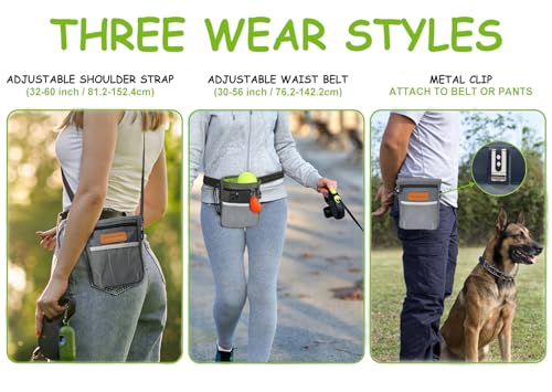 TRIPOLACO Leckerlitasche für Hunde - Großer Leckerlibeutel für Hunde mit Mehreren Taschen, Kotbeutelspender & Handyfach, 3 Tragevarianten - Idealer Futterbeutel Hundetraining & Spaziergänge