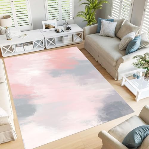 Tapis de décoration rose blush graffiti abstrait 150x210cm salon