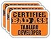 (x3) Certified Bad Ass Tableau Developer Magnets | Cool Funny Occupation Job Career Gift Idea | Magnet Decal for Fridges, Toolboxes, Lockers, Helmets, Hard Hats
