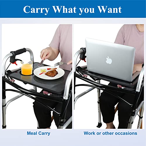 Dotday Walker Tray With Cup Holder, Universal Walker Tray Table For Standard Folding Walker, Mobility Walker Accessories Walker Table, Walker Tray, Medical Equipment For Senior-Black #TOP5