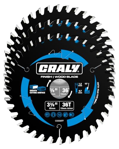 CRALY 3-3/8 36 Teeth Fine Finish Wood Cutting Circular Saw Blade