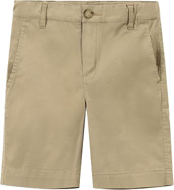 Spring&Gege Boys Cotton Twill Flat Front Uniform Stretch Chino Shorts