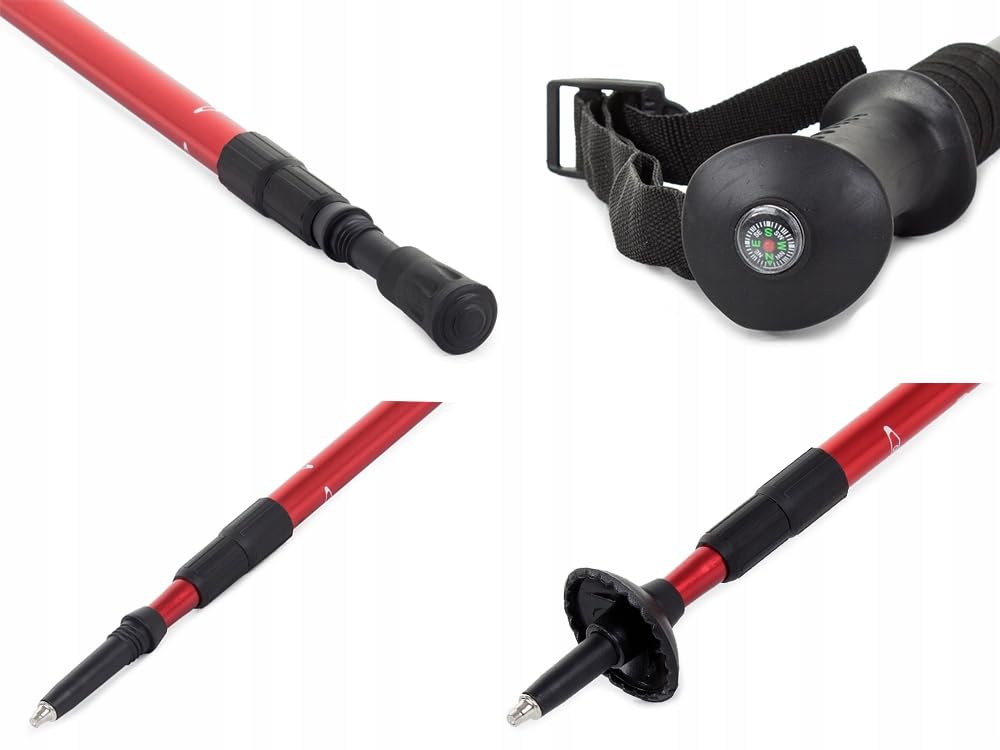Bastoni da trekking con sistema anti-shock - marcia nordica e trekking | alluminio leggero e resistente | Bastoni Nordic Walking - Multisuperficie ed estensibile - 1 paio 135 cm
