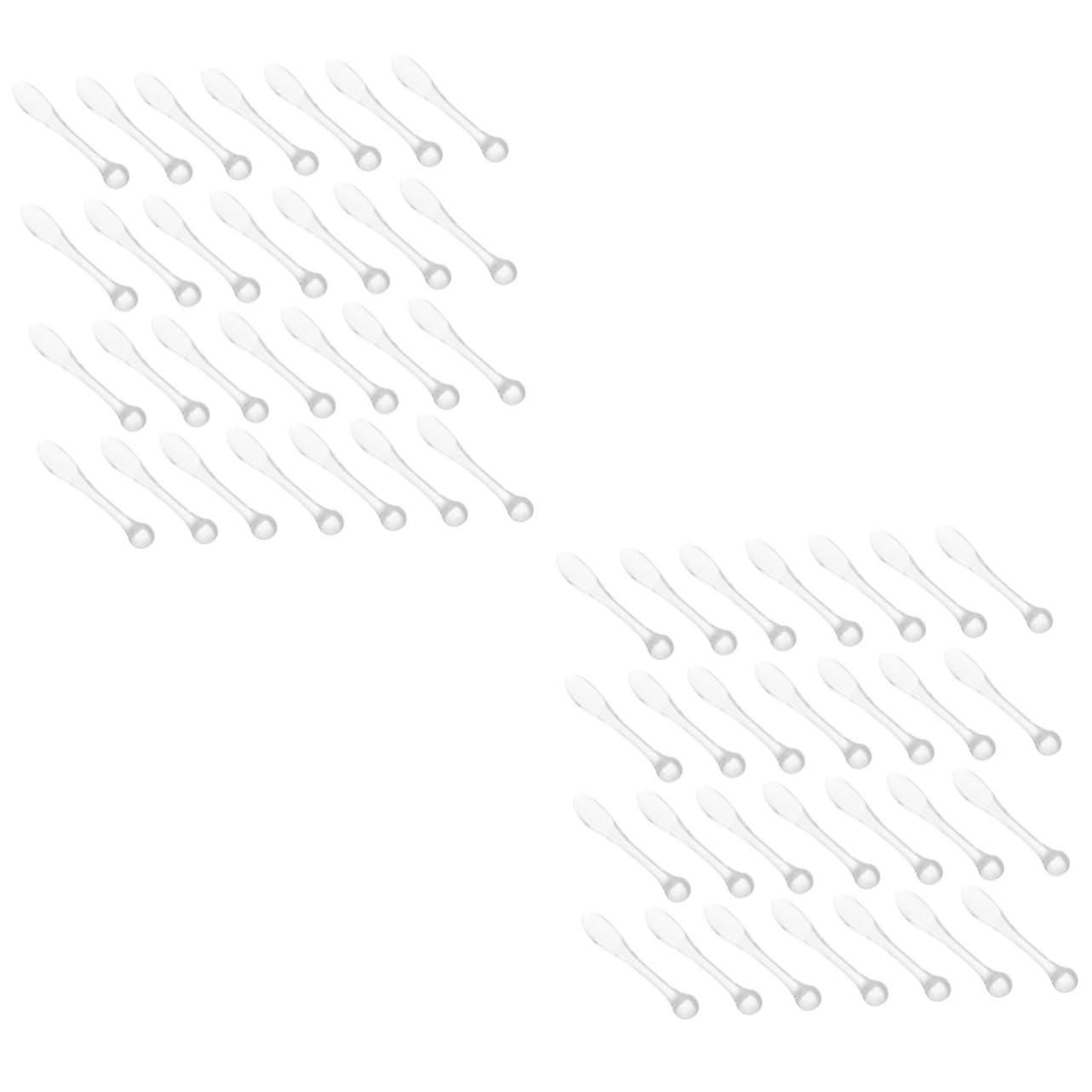 Healeved 100piezas Espátulas Cosméticas Transparentes Para Maquillaje Aplicador De Crema Facial y Lociones Herramienta De Control Para Mujeres Reutilizables y Prácticas Compacto