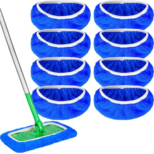 Paquete De 6 Almohadillas De Microfibra Reutilizables De Repuesto Para Fregona Húmeda Y Seca, Almohadillas Húmedas Lavables Para Limpieza De Superficies Suelos De Madera Dura Mopa No Incluida