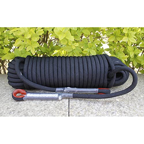 Cuerda for Escalar al Aire Libre de 12 mm, Cuerda de Nailon for Escape, Fitness, barranquismo(Black,12mm x 25m)