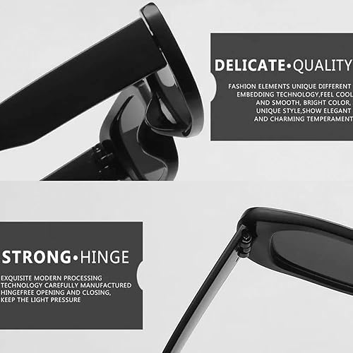 Miniatura 3 de ORA - Lentes de sol rectangulares para mujer, lentes de sol Y2K para mujer, de moda, retro, 2000, cuadrados, 90, gafas de sol rave