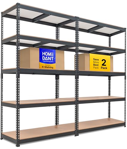 HOMEDANT 39.8" W 5 Tier Heavy Duty Garage Shelving Adjustable