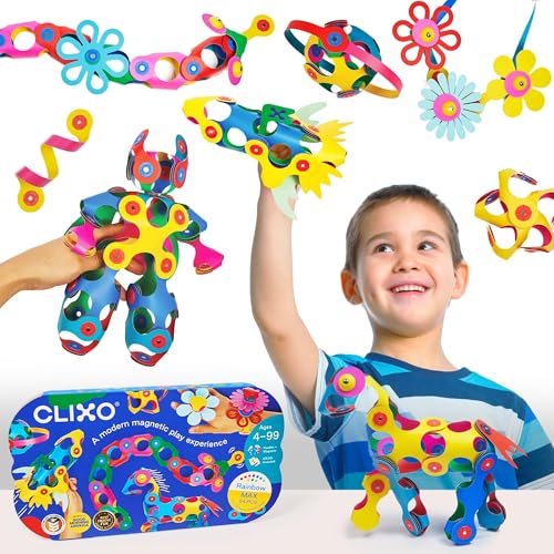 Clixo Rainbow Flexible Magnetic Building Toy